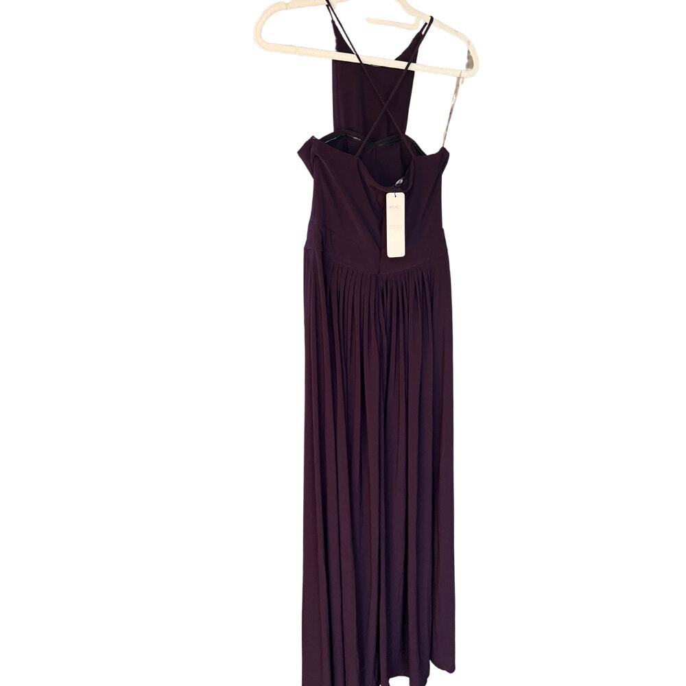 House of CB High Square Neck Gown Dark Purple NWT - Picture 4 of 7